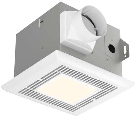Tech Drive Bathroom Fan with light,Very-Quiet 70 CFM, 2.0 Sone,3 Inch Duct