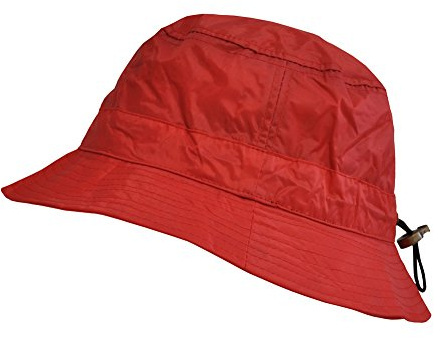 Toutacoo, Cappello da Pioggia Aspetto Nylon - Regolabile (02-Rosso/Small)