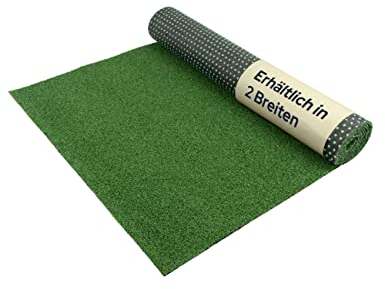 Primaflor Kunstrasen-Teppich mit Noppen - WIMBLEDON, 4,00m x 2,50m, 7 mm Hoch, UV-Beständiger, Wasserdurchlässiger, Grüner Rasenteppich, Outdoor Bodenbelag, Kunstgras für Terrasse und Balkon