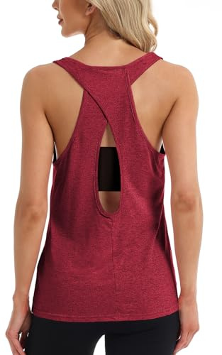 Superora Mujer Camisas sin Mangas Deportivas Camisetas Fitness Yoga Tops Deportes Espalda Abierta