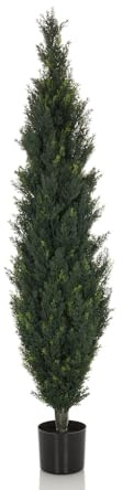 hjh OFFICE Kunstpflanze Zeder CEDRUS Deko Pflanze künstlich 152 cm, pflegeleichter Kunstbaum, Indoor und Outdoor, Grün 871056