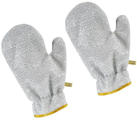 X-Institute 2 guanti comodi a doppia faccia in filo d'argento per lavare i piatti in filo resistente al calore e al freddo stracci per lavare i piatti cuscinetti impermeabili guanti versatili per