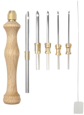 Yanzisura Aguja Mágica Para Bordar, Kit De Agujas Perforadoras De Madera Ajustables, Kit De Agujas Mágicas De 5 Tamaños Intercambiables Adecuado Para Bordar, Coser, Manualidades, Principiantes