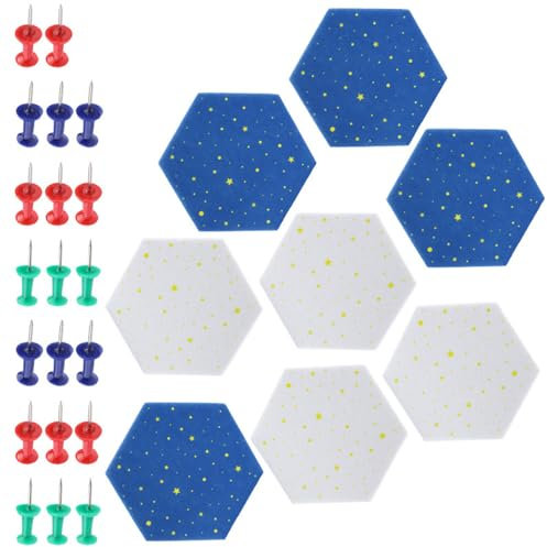 Fhkpsqkcn Filz-Pinnwand, sechseckig, Filz-Pinnwand mit Pinnnadel, dekorative Memoboard, Pinnwand für Zuhause, Klassenzimmer, Büro