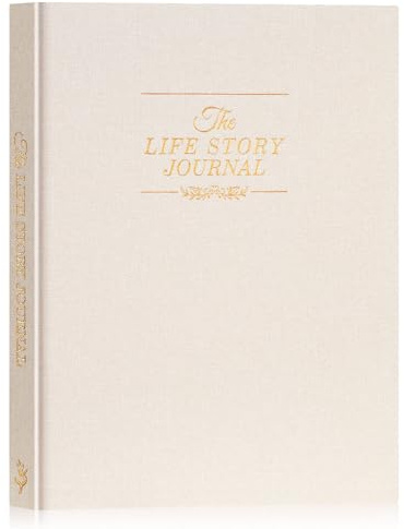 Lanpn Legacy Journal, Journal of Life History Journal, Dvärg Album, Berätta för mig ditt liv Story Mormor Memory Book Diary, present till föräldrar morföräldrar mamma pappa, beige