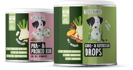 Sodbrennen Hund SPARSET – Gras und Kotfresser Drops Hund + Prä & Probio Kur