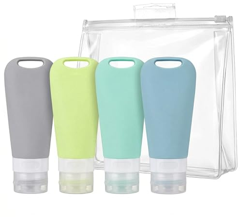 Katomi Food Tube for Filling Dog, Pack of 4 90 ml Liver Sausage Dog Tube, Leak-proof Travel Bottles for Filling, Silicone Lick Tube for Dog Training & Hand Luggage, 4 Colours with PVC Bag