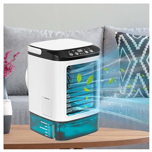 HBDSMLPL avec Glacière Climatiseur Mobile sans évacuation, Air Conditioner Portable avec Réservoir d'eau De 900 ML Climatiseur sans Tuyau De Sortie Rafraichisseur d'air