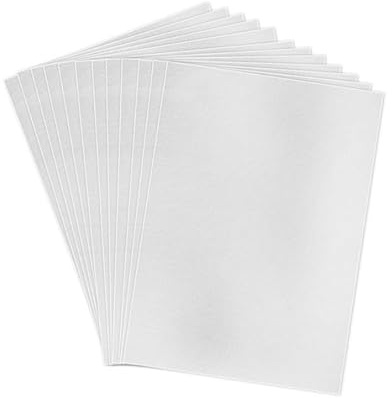12PCS A4 (29,7x21cm) Papel Soluble para Bordar Autoadhesivo - Papel para Bordar Soluble Imprimible para Patrones para Bordar, Ideal para Bordado a Mano y a Máquina.