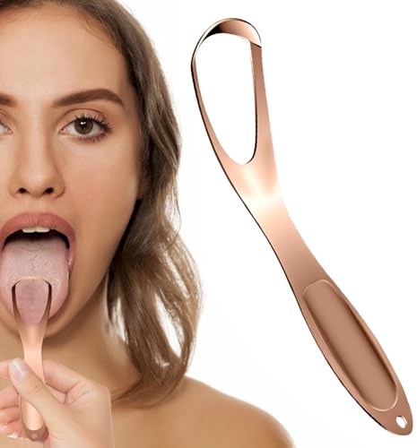 Raspador De Lengua Metálico | Herramienta de Limpieza Profunda para el Aliento | Limpiador Lingual Acero Inoxidable Forma Abanico Uso Diario Adultos Baño