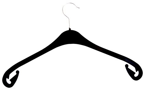 Hagspiel Kleiderbügel aus Kunststoff, schwarz, Rockhaken, 47 cm 30 STK.