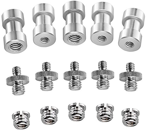 Neewer® Lot de 15 convertisseurs/adaptateurs à vis filetées en métal pour Appareil Photo DSLR, trépied, Plateforme d'épaule, Support de lumière, Cage pour caméra 1/4 3/8