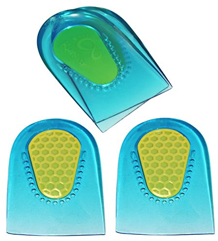 2 Pair - 4 Heel Cups - KidSole Slim Lightweight Gel Heel Cups for Kid's with Sensitive Heels, Heel Spurs, Plantar Fasciitis, or Ankle Pain