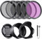 NEEWER 67mm Kit de Filtro ND y Accesorios de Lente, ND2 ND4 ND8 UV FLD CPL(Polarizador Circular) Juego de Filtros con Tapa de Lente/Parasol de Lente en Forma de Tulipán/Parasol de Lente Goma Plegable