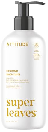 ATTITUDE Hand Soap, EWG Verified, Earl Grey & Fresh Cucumber, 16 oz