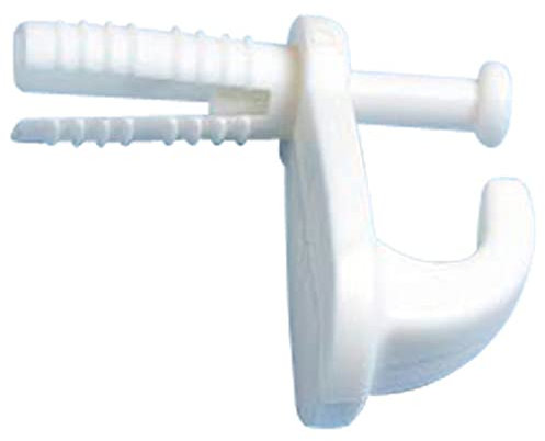 Merriway BH05321 (4 Pcs) Plastic Knock-In Hook for Cavity Wall & Hollow Doors - Pack of 4 Pieces