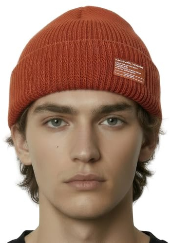 UNDERCONTROL Winter Trawler Fisherman Beanie Herren Damen Unisex Stylische einfarbige Docker-Totenkopfmütze zum Aufrollen, Uhrenkappe, Farbpaket (Orange)