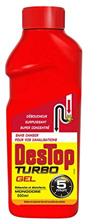 DESTOP Lot de 3 Gels Déboucheur Canalisation Turbo - 500 ml