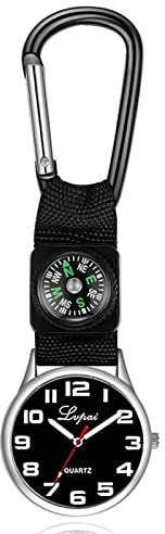 Montre de Sport Multifonctions,Portable Montre Montres de Poche,Aluminium Montre de Boussole Décontractée avec Un Mousqueton Suspendu à la Montre de Course à Pied