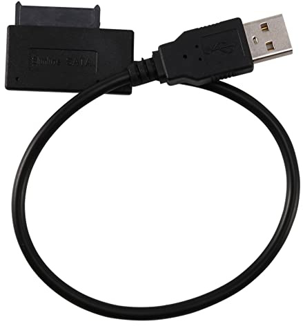 Spactz Câble Adaptateur USB 2.0 vers Mini SATA II 7 + 6 13 Broches pour Ordinateur Portable CD/DVD ROM Slimline Drive