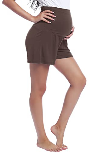 Amorbella Ultra Soft Stretchy Over Belly Viscose Maternity Shorts for Women