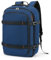 Della Gao Herrenrucksack Laptop-Rucksack Damen, 15,6/17 Zoll PC-Rucksack, Arbeitsrucksack mit USB-Steckplatz, PC-Rucksack für Reisen, Blau