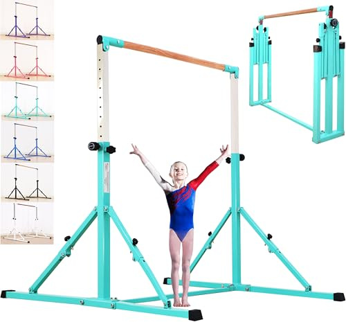 Marfual 5 Ft Fold Gymnastic Bar Kip Bar with Mat with Professional 4 Ft Width for Kids and Girl and Teenage Home and Club Use