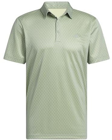 adidas Men's Mens CORE Allover Print Polo Shirt, Silver Green/Pure Sulfur, L