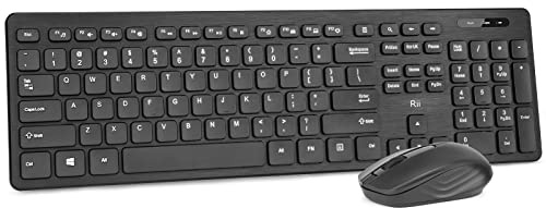 Rii RK200 2,4 GHz trådlöst tangentbord och mus set för bärbar dator, PC, Mac, Windows