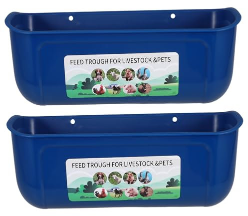 Mikikit 2 Stück Hühnerfutterautomat Futterspender Für Geflügel Hühnerfutterstation Für Käfig Futterspender Für Küken Futtertrog Für Hühner Futterbehälter Für Geflügel Hühnertränke Pp Blue