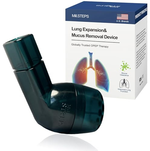 MillSTEPS Atemtrainer Schleimentfernungsgerät OPEP Gerät-Ãœbung zur Verbesserung der Lungenkapazität & zur natürlichen Entfernung von Schleim aus den Atemwegen (Green)