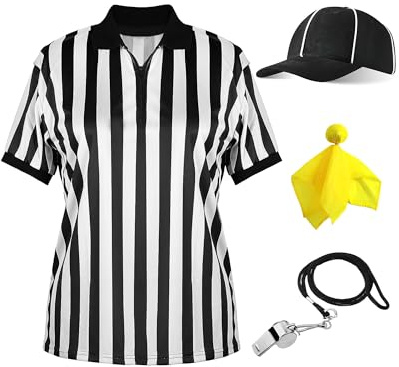 Vivrerizo Referee Shirt Costume for Halloween Umpire Football Outfit