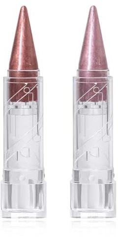 EIHI 2 Pezzi 2-in-1 Rossetto metallico, rossetto a lunga tenuta e ombretto brillante Rossetti Rossetto dal colore intenso Tinta labbra Glitter Impermeabile No Transfer Facile da applicare