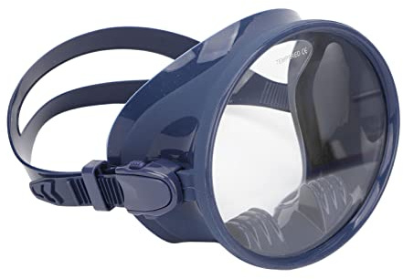 Respicefinem Gafas de Snorkel para Hombres y Mujeres, universales, a Prueba de Fugas, antivaho, Transparentes, de visión Amplia, Gafas de Buceo con Diadema Ajustable y cómoda (Azul)