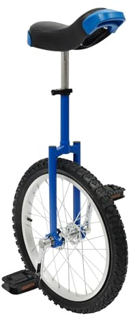 ACROSSPART Monocycle autoportant réglable en hauteur pour enfants avec selle ergonomique pour débutants et professionnels, unisexe, bleu, 45,7 cm