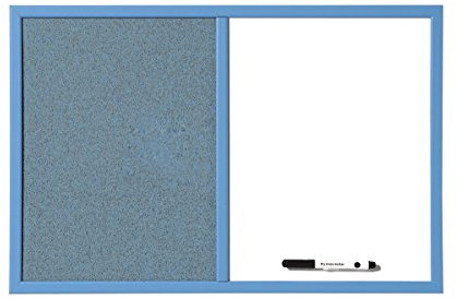 Bi-Office MX03439471 Schulkalender auf Kombitafel, 22 mm dicker MDF Rahmen lackierter Stahl/Kork, 60 x 40 cm, blau