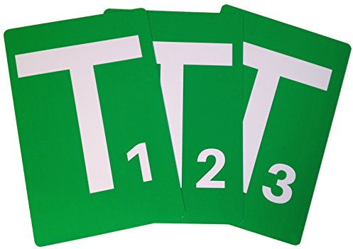 Handball Team Time Out Tafel - 3er Set, A5, PVC Karte mit abgerundeten Ecken, grüne Karte T1, T2 und T3 gem. Handballregeln