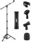 Moukey Asta a Giraffa per Microfono con 2 Diversi Clip Supporto per Microfono Treppiede Altezza Regolabile per Concerti Conferenze Palchi Matrimoni, MMs-3