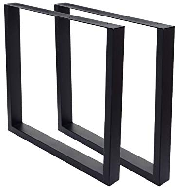 Mendler 2er-Set Tischbein HWC-H33, für Esszimmertisch Schreibtisch Tischgestell Tischkufe, Industrial 74x80cm - schwarz