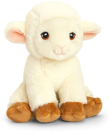 KEELECO - Peluche 100% recyclée - Jouet écologique pour Enfant - Peluche Mouton 19cm - SE6705, Blanc.