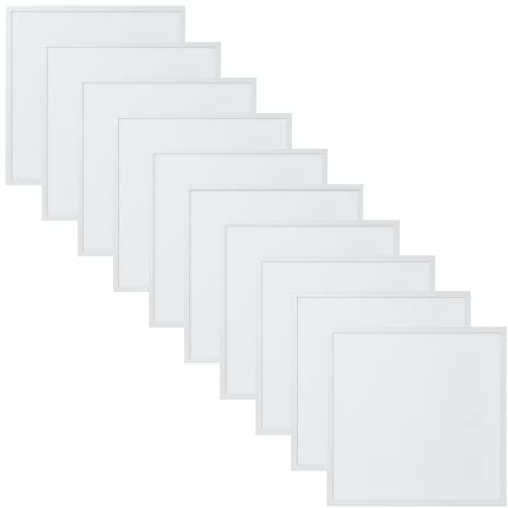 WSU Lights 10x LED Panel, Deckenleuchte, 62x62cm, 4400lm, 4000K, 40W, inkl. Trafo, Rasterleuchten, Einlegeleuchte, Büroleuchten (4000K)