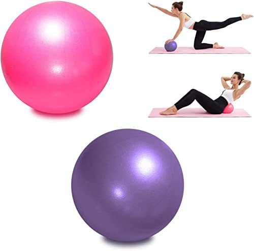 FLAVNTEL 2 Piezas Pelota de Pilates para Yoga, Barra, Entrenamiento y Terapia Física, Mejora el Equilibrio, Fuerza de Núcleo, Dolor de Espalda y Postura, 25CM