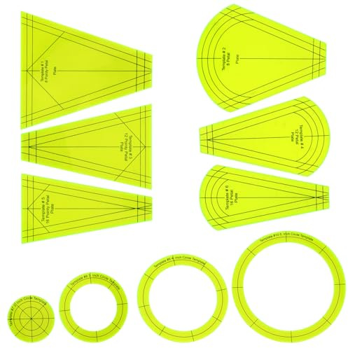 Smgda Acrylic Quilting Template Ruler, Multi-Shape Design Plate & Patchwork Guides for Sewing Machine, DIY Craft Tools for Clothing, Quilt Design & Crafting Projects (10pcs Set)