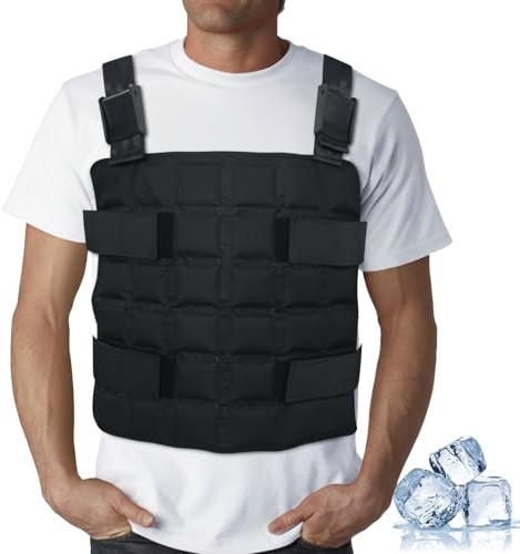 Gilet refrigerante per uomo e donna, gilet da ghiaccio per adolescenti, sport estivi, per pesca, ciclismo, corsa, colore grigio freddo, Grigio, Taglia unica