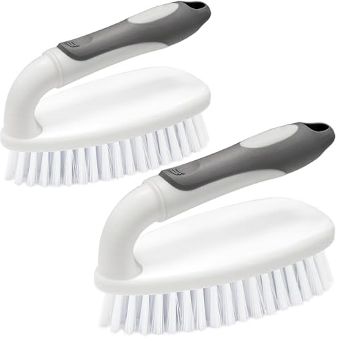 Scrub Brushes for Cleaning Bathtub Scrubber Heavy Duty Scrub Brush with Handle Stiff Bristle Cleaning Brush for Shower, Kitchen, Sink, Bathroom, Floor