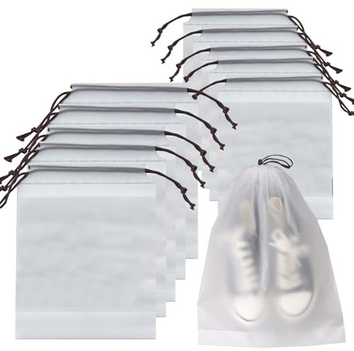 Mokaskaidj Sacchetti per Scarpe, 10 pezzi Borsa da Viaggio per Scarpe, 40x30cm Copriscarpe, Copriscarpe Scarpe Borsa a Coulisse Antipolvere per, Borsa Impermeabile per la Conserv Borsa Portascarpe