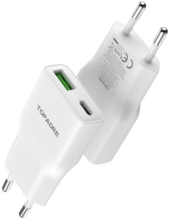 TOPADRE USB C Stecker 2-Pack, 20W Mini Ladestecker USB C Ladegerät Power Adapter für iPhone 17/17Pro/16/16 Pro/16 Pro Max/15 14 13 12 11 Pro Max X XS, Schnellladegerät Handy Stecker Kompakt Reisen