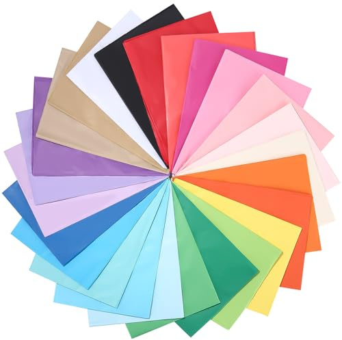 Zofory 150 ark sidenpapper färgglada, 25 färger 50 x 70 cm sidenpapper förpackningsmaterial, för påskdekorationer gör-det-själv hantverk förpackning present servettpapper presentpapper