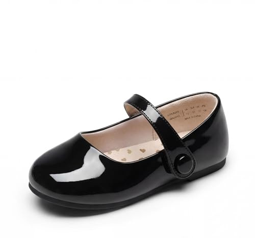 DREAM PAIRS Scarpe Basse Mary Jane per Bambine, Ballerine Bambina da Sposa con Punta Tonda per Scuola Feste,Size 23,Nero,SKFA26001K