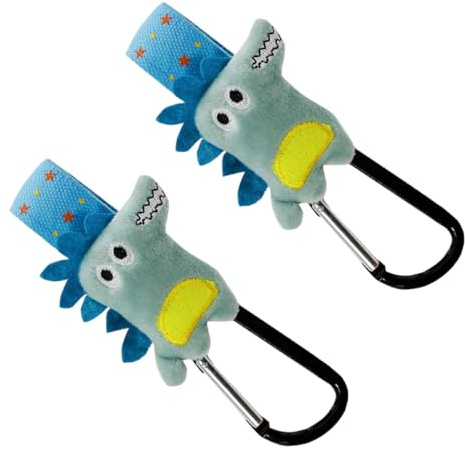 OFFIGAM Ganchos para Cochecitos de Acero Inoxidable Azul, 2 Piezas Resistentes y Fáciles de Usar para Colgar Bolsas de Pañales y Ropa en Cochecitos